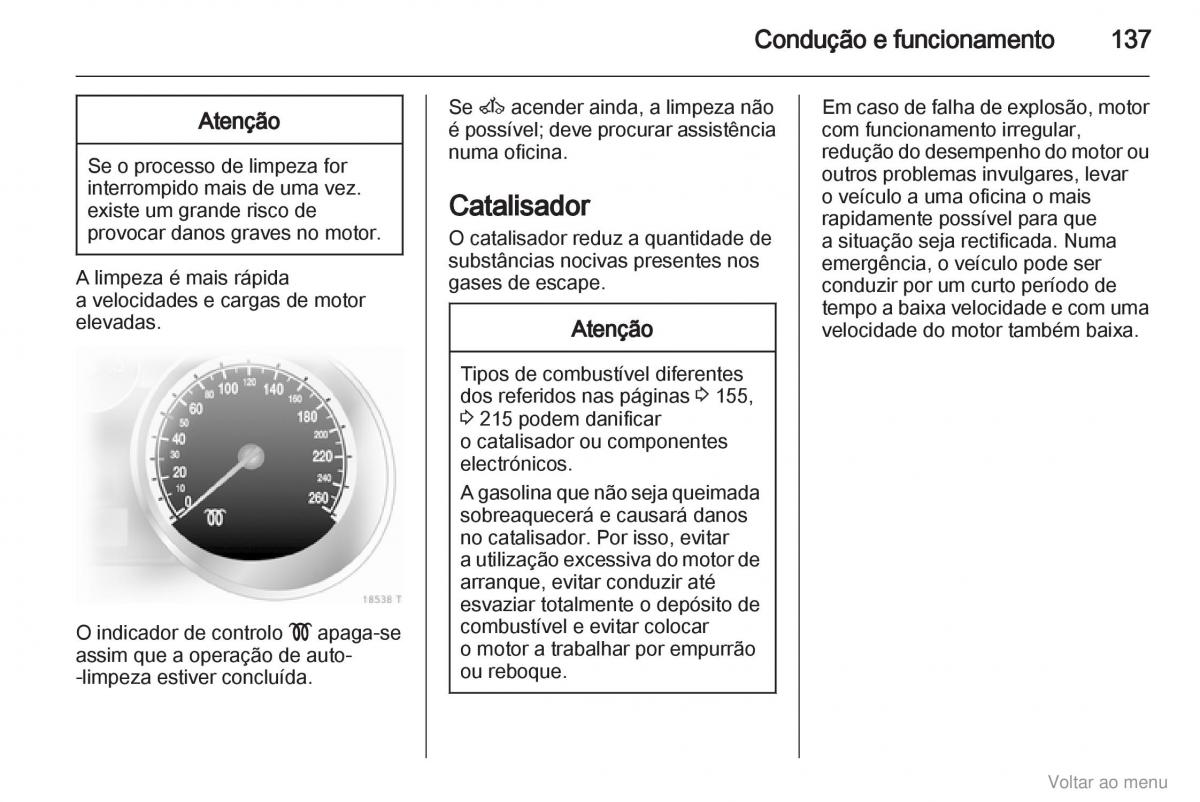 Opel Zafira B manual del propietario / page 138