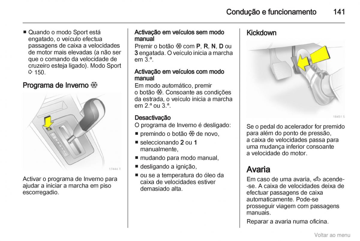 Opel Zafira B manual del propietario / page 142