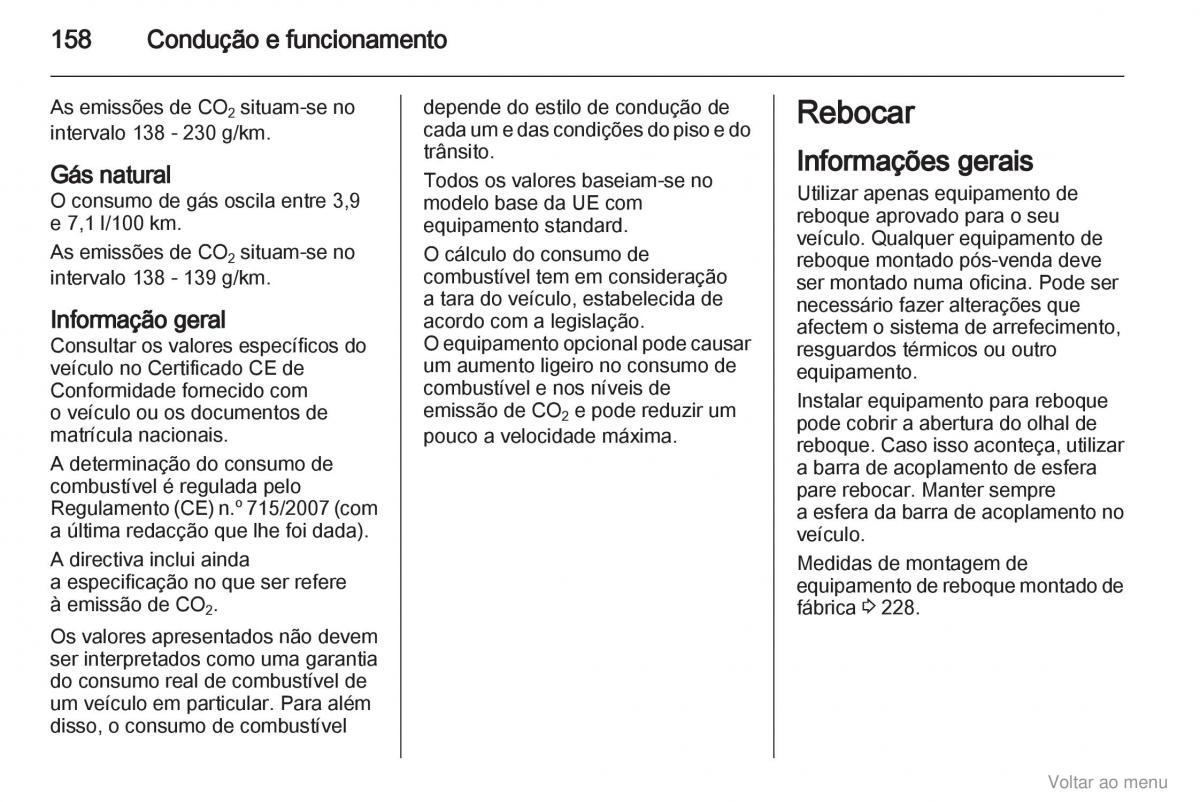 Opel Zafira B manual del propietario / page 159