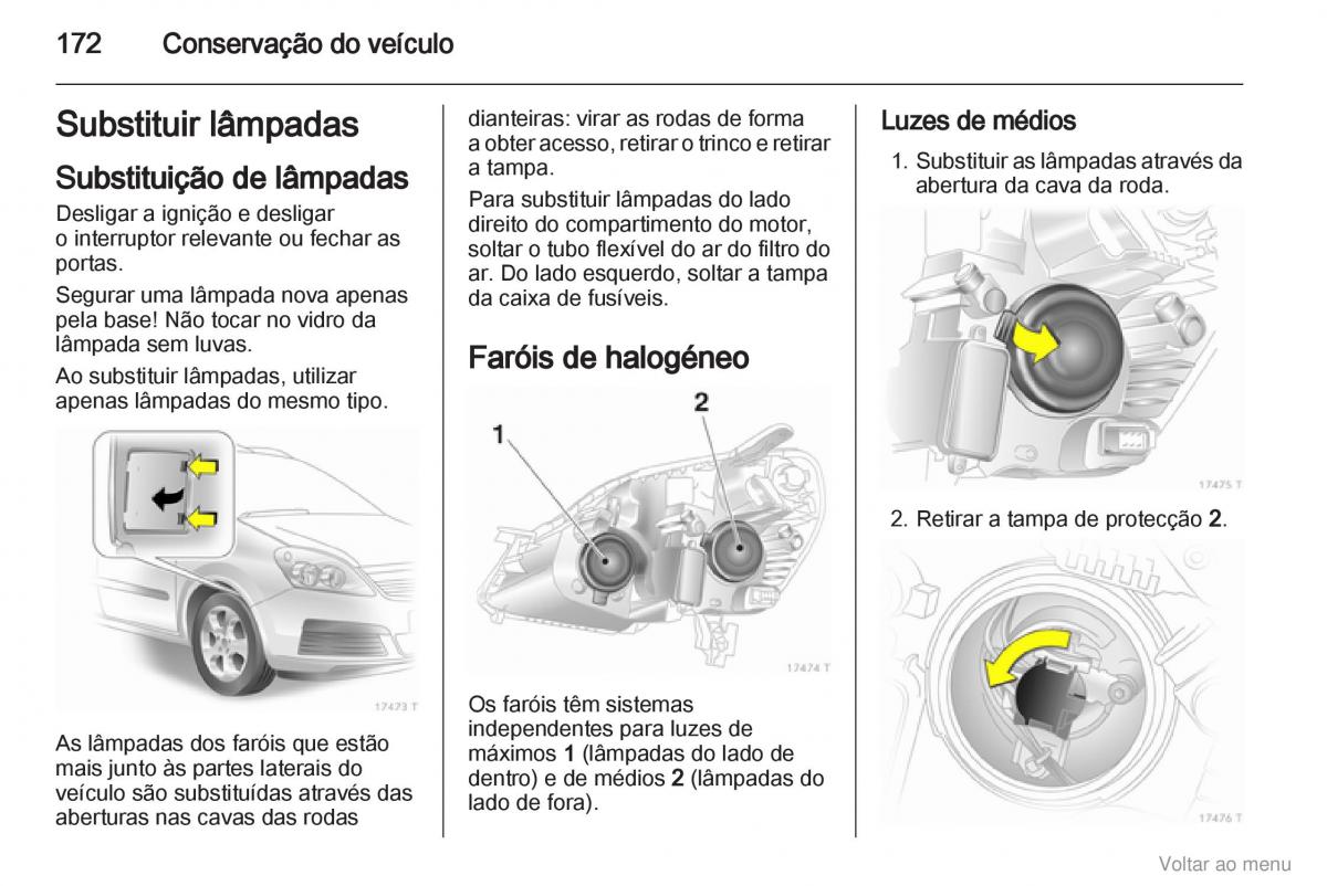 Opel Zafira B manual del propietario / page 173