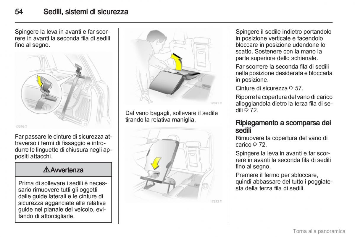 manual  Opel Zafira B manuale del proprietario / page 55