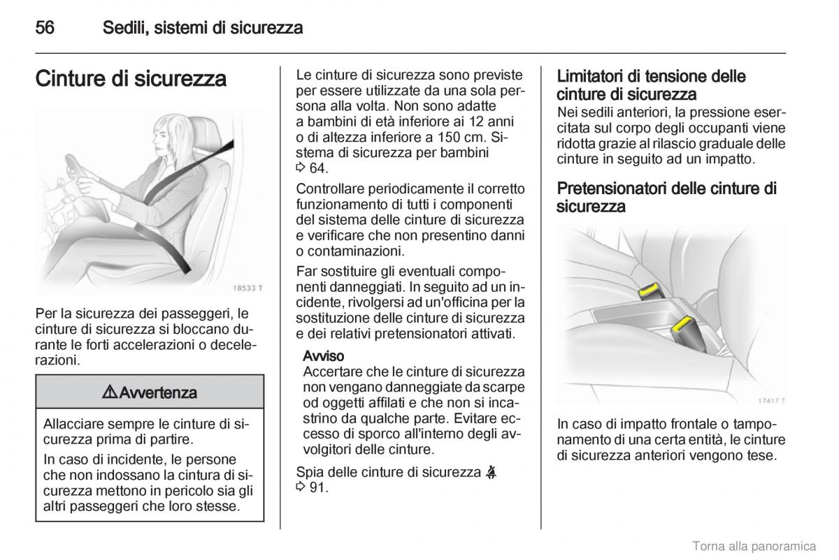 manual  Opel Zafira B manuale del proprietario / page 57