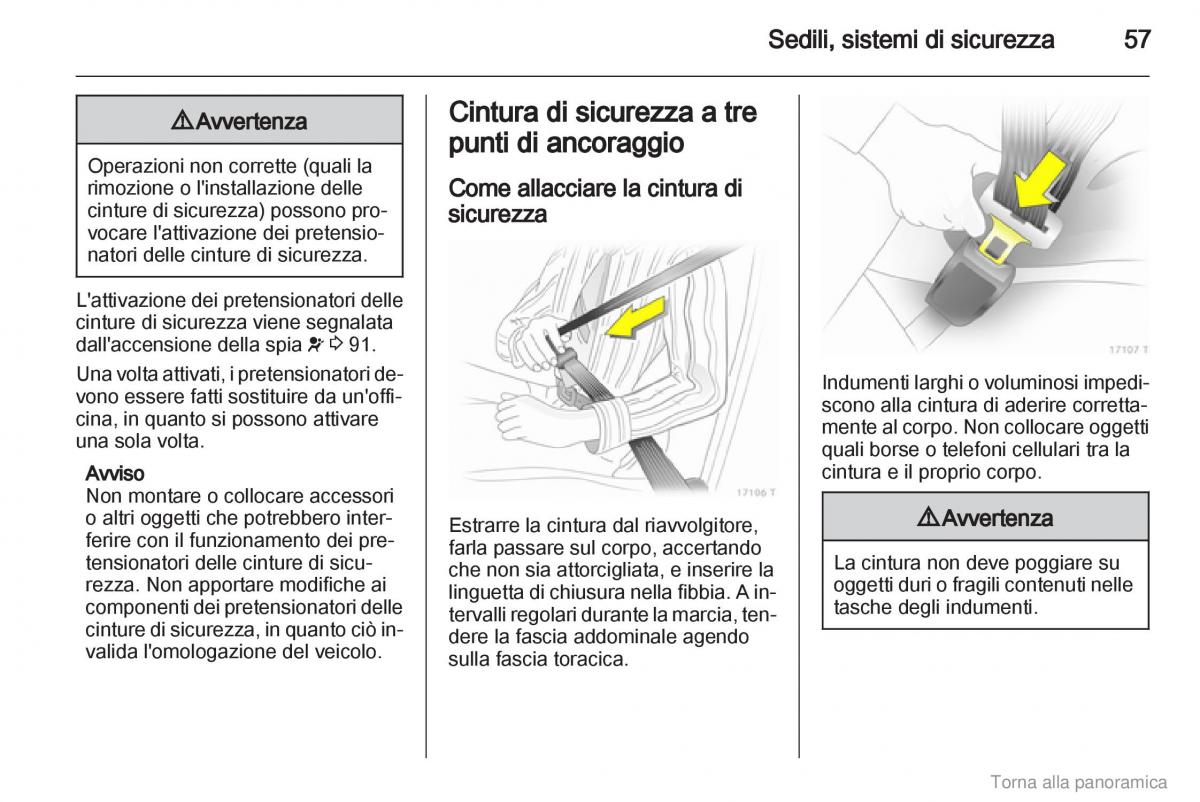 manual  Opel Zafira B manuale del proprietario / page 58