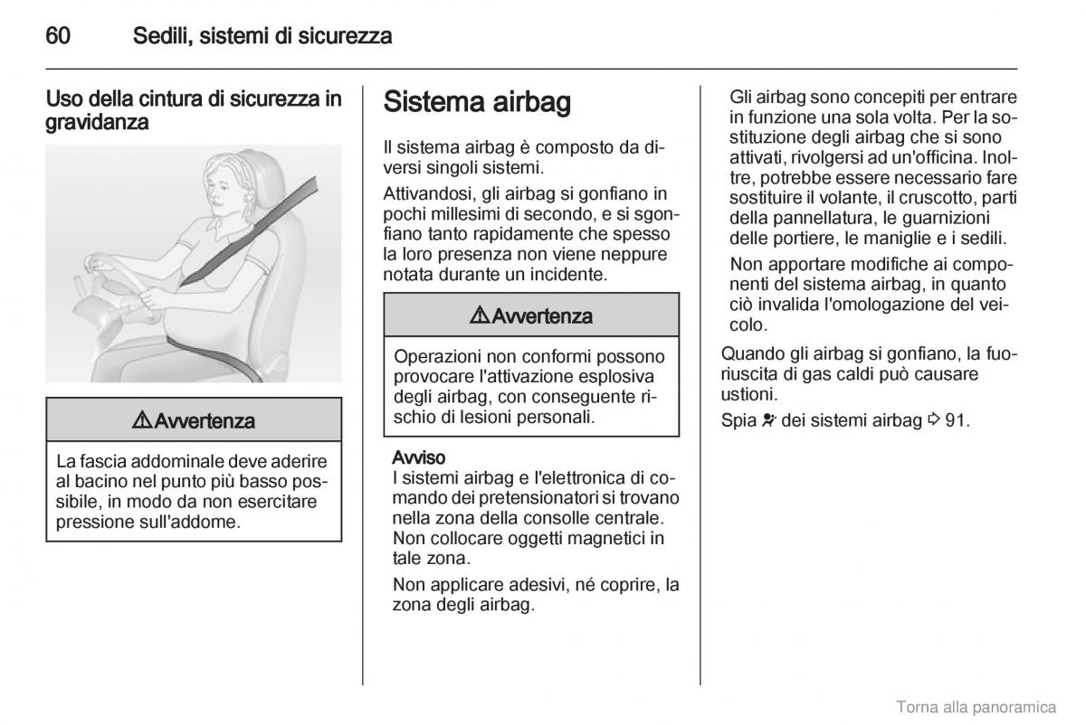 manual  Opel Zafira B manuale del proprietario / page 61