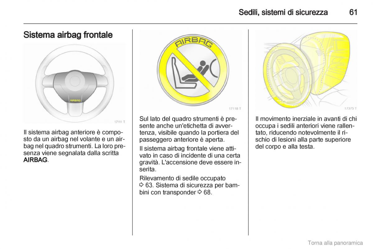 manual  Opel Zafira B manuale del proprietario / page 62