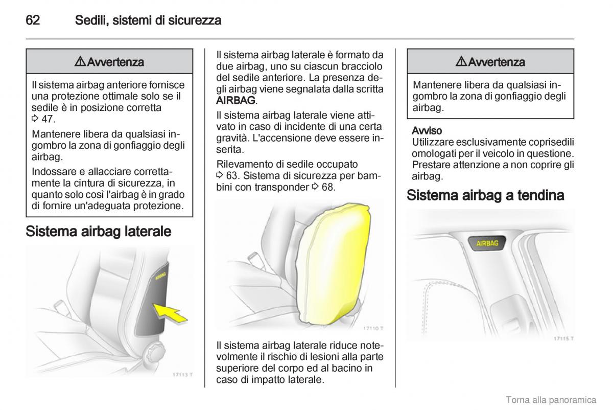 manual  Opel Zafira B manuale del proprietario / page 63