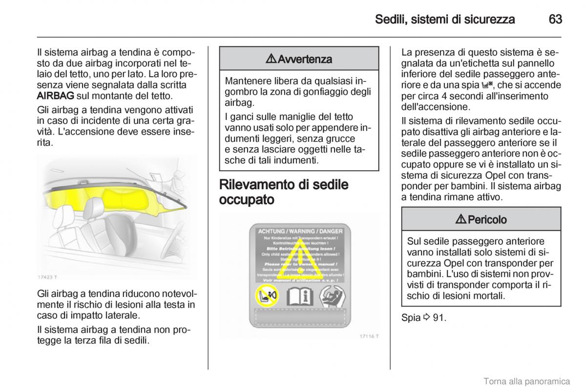 manual  Opel Zafira B manuale del proprietario / page 64