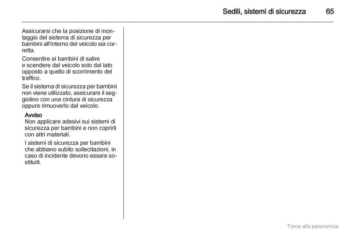 manual  Opel Zafira B manuale del proprietario / page 66