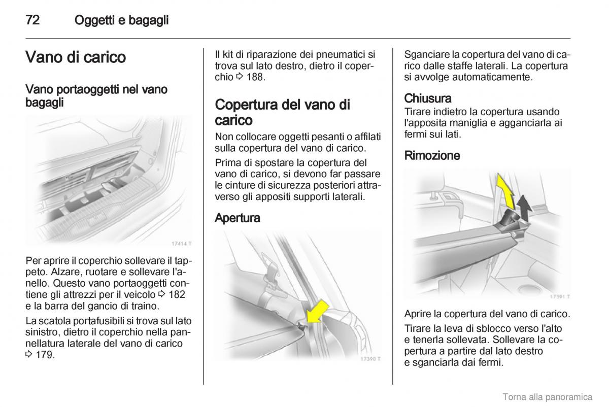 manual  Opel Zafira B manuale del proprietario / page 73