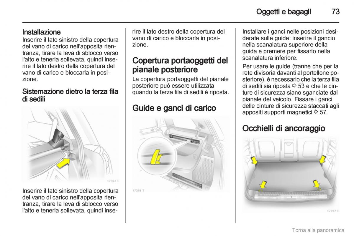 manual  Opel Zafira B manuale del proprietario / page 74