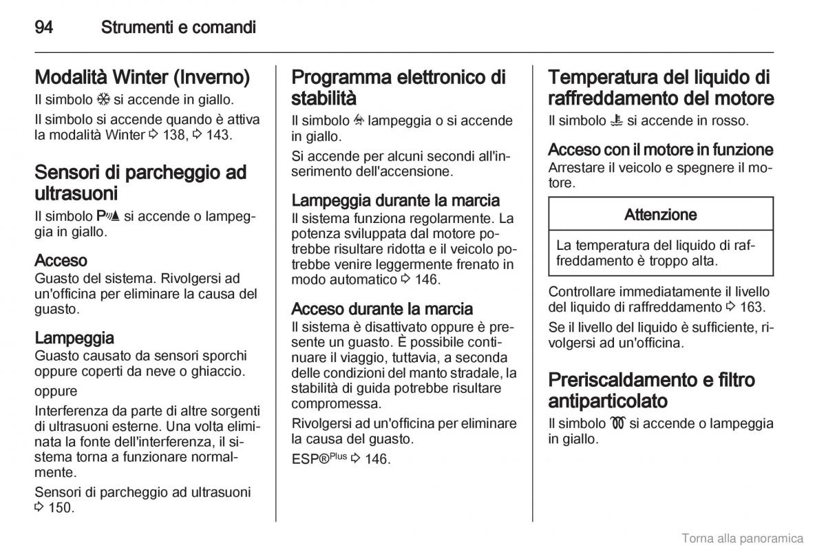 manual  Opel Zafira B manuale del proprietario / page 95