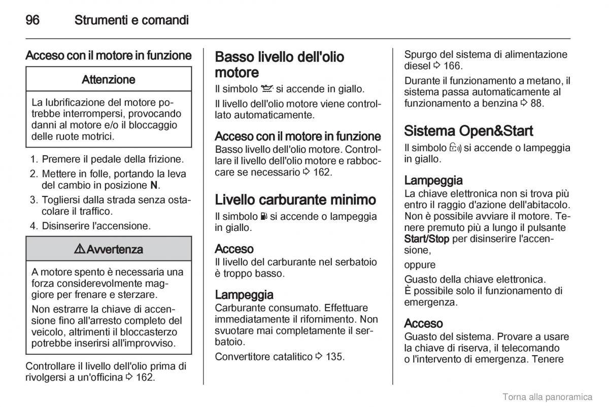 manual  Opel Zafira B manuale del proprietario / page 97