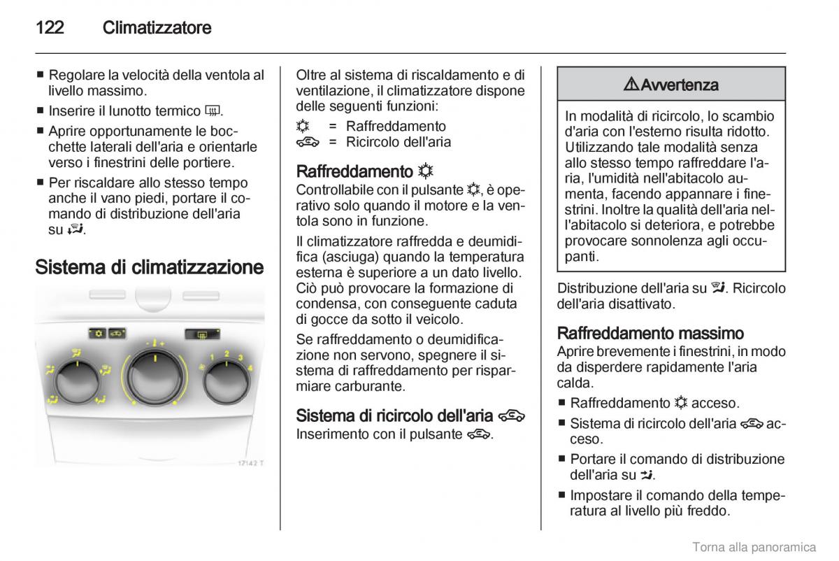 manual  Opel Zafira B manuale del proprietario / page 123