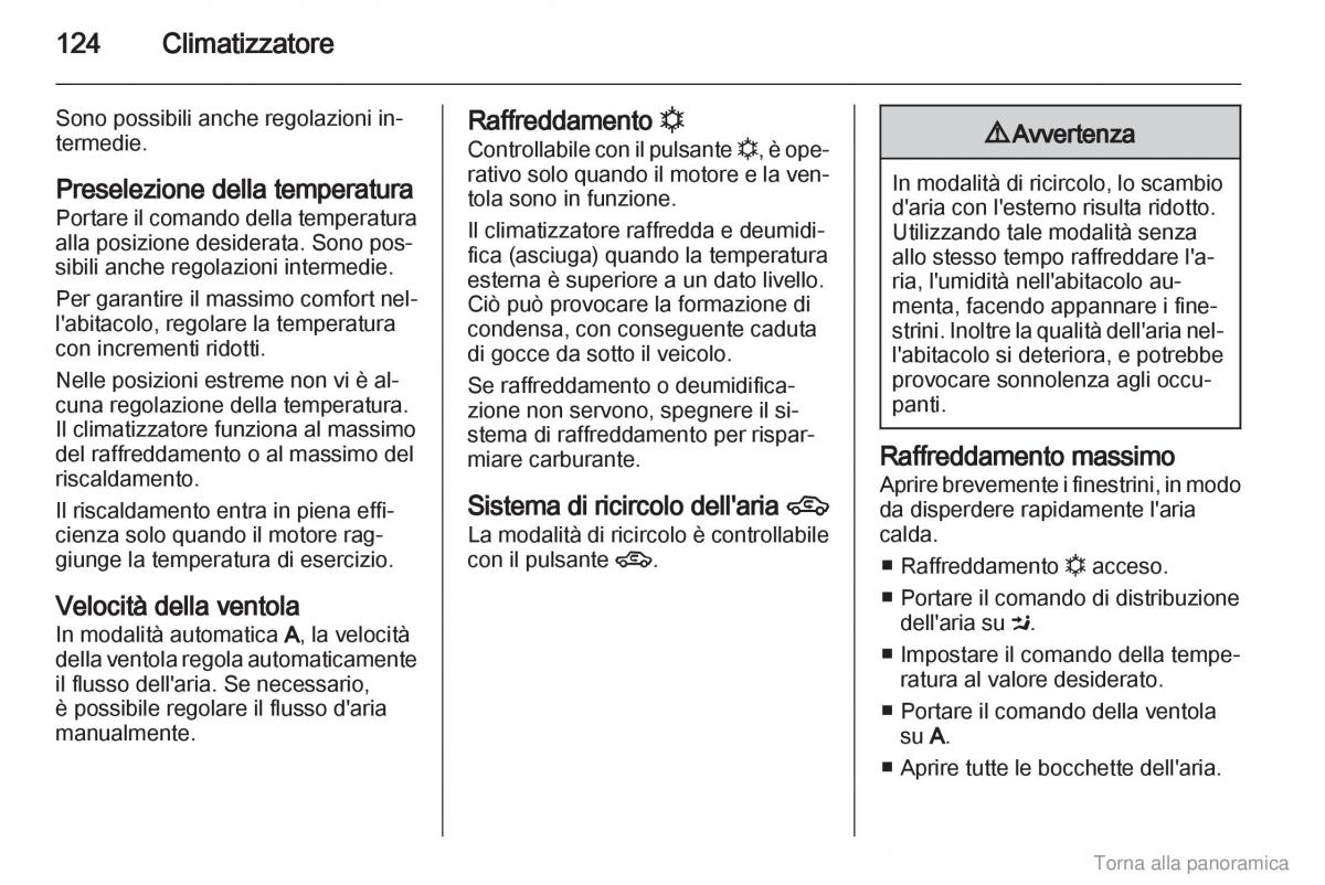 manual  Opel Zafira B manuale del proprietario / page 125