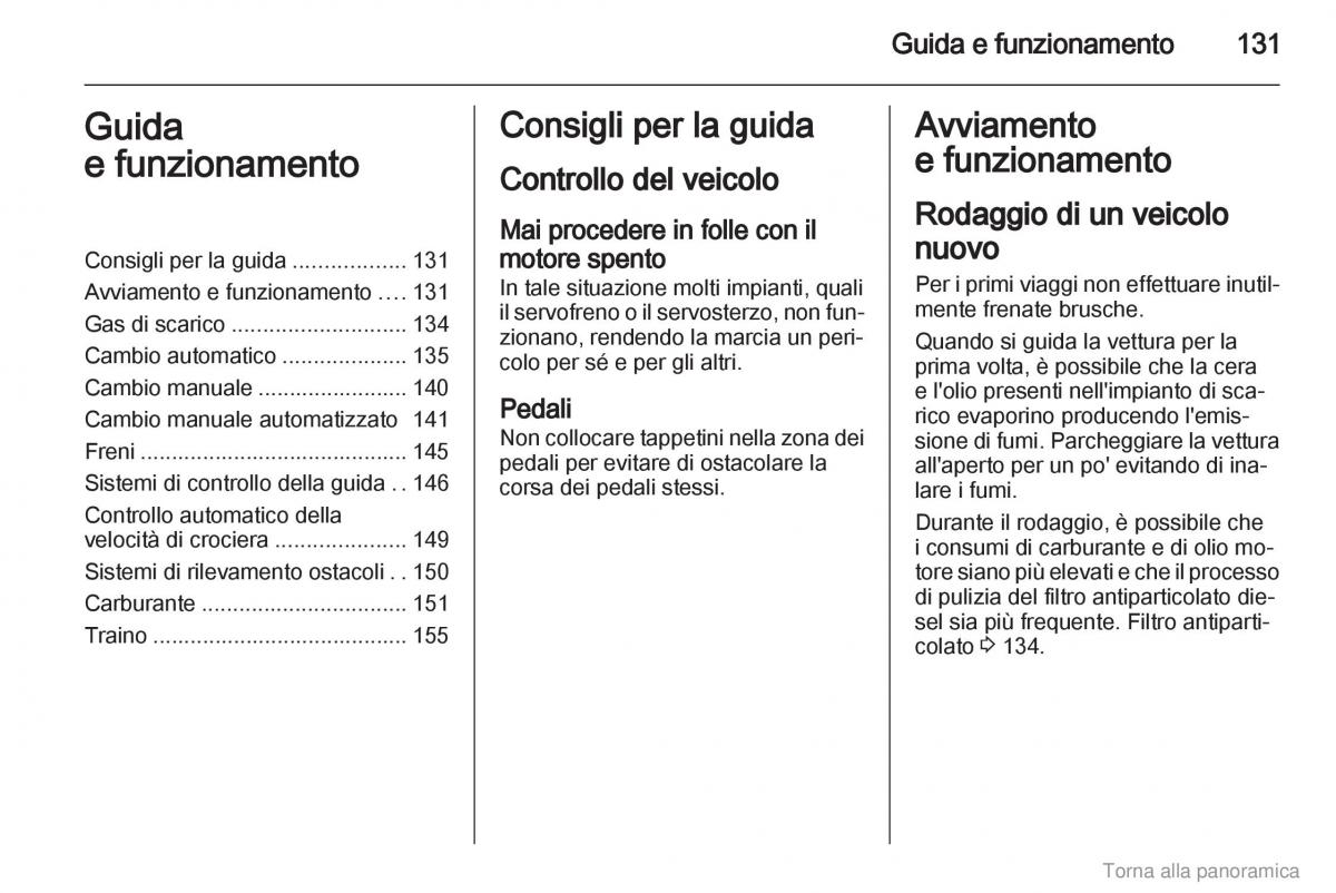 manual  Opel Zafira B manuale del proprietario / page 132