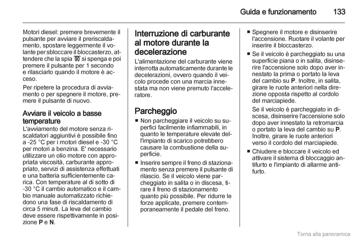 manual  Opel Zafira B manuale del proprietario / page 134