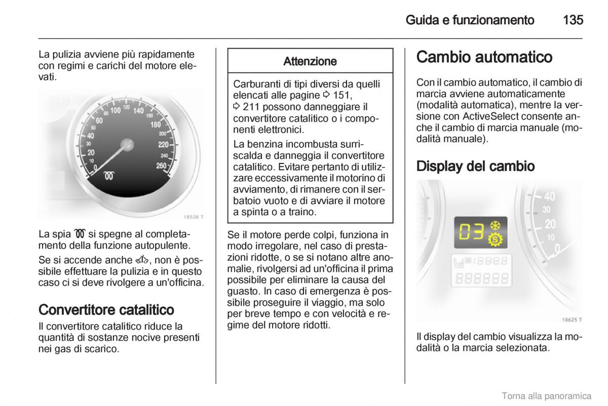 manual  Opel Zafira B manuale del proprietario / page 136