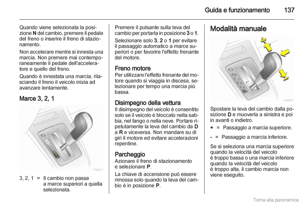 manual  Opel Zafira B manuale del proprietario / page 138