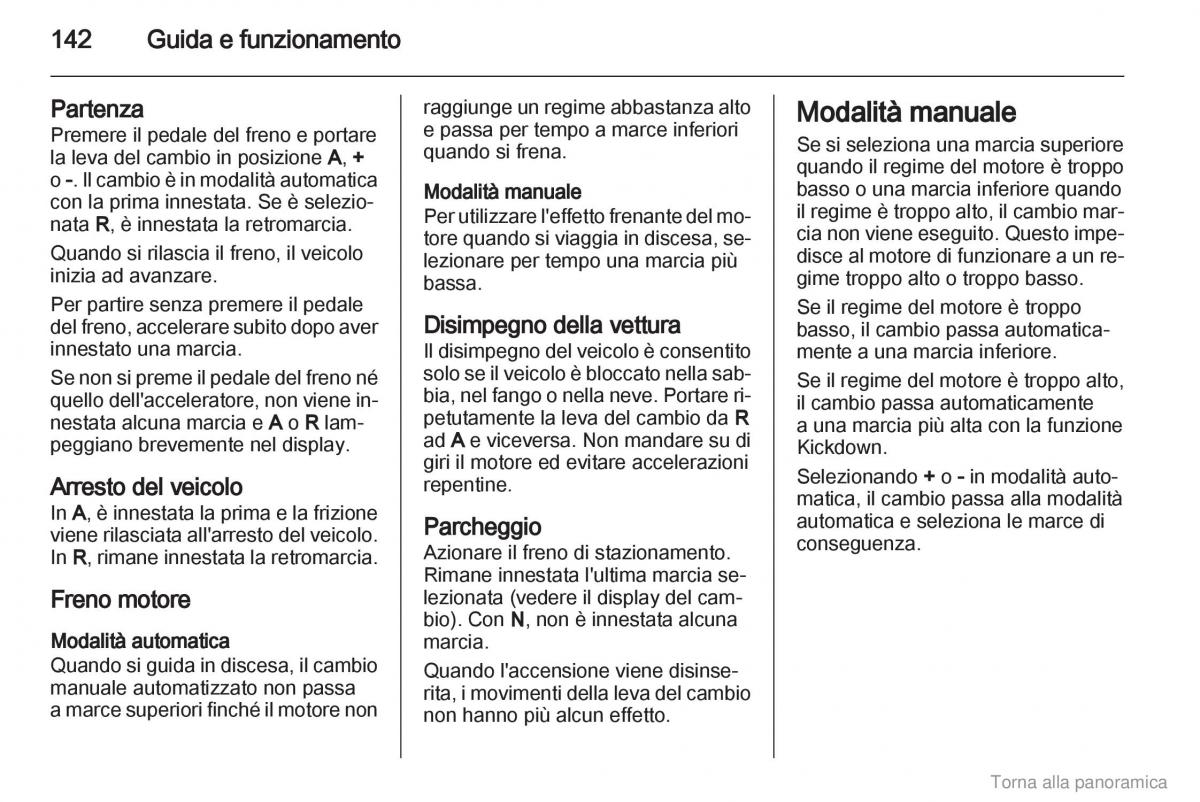 manual  Opel Zafira B manuale del proprietario / page 143