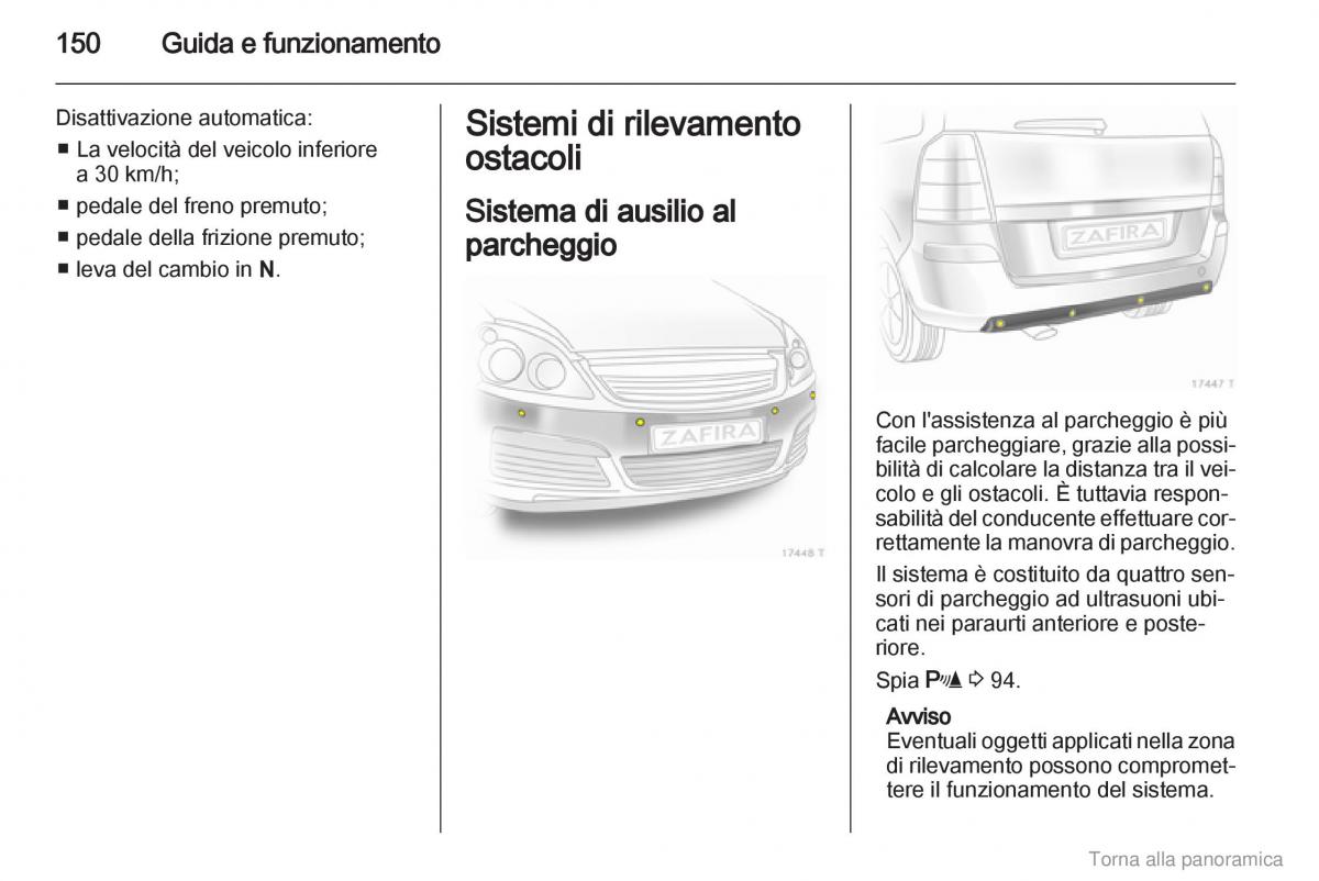 Opel Zafira B manuale del proprietario / page 151