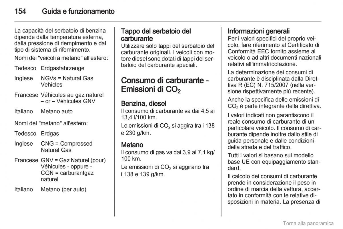 manual  Opel Zafira B manuale del proprietario / page 155