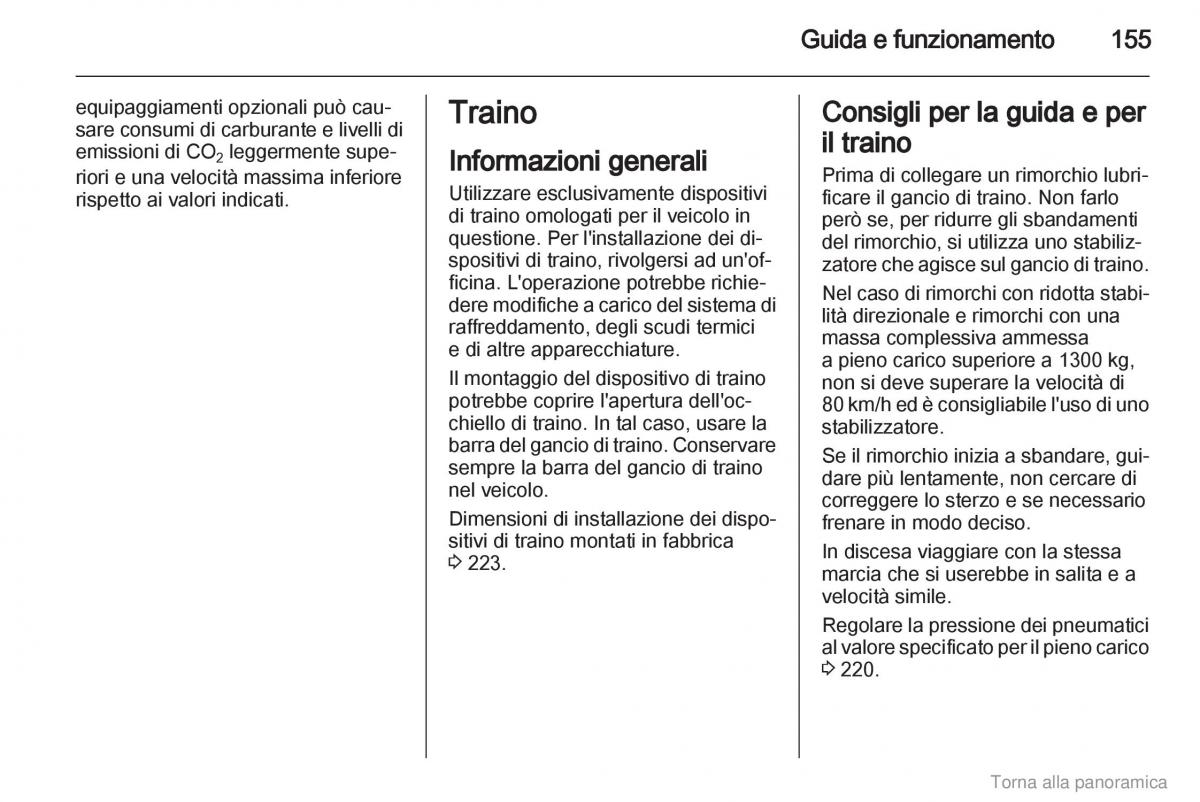 manual  Opel Zafira B manuale del proprietario / page 156