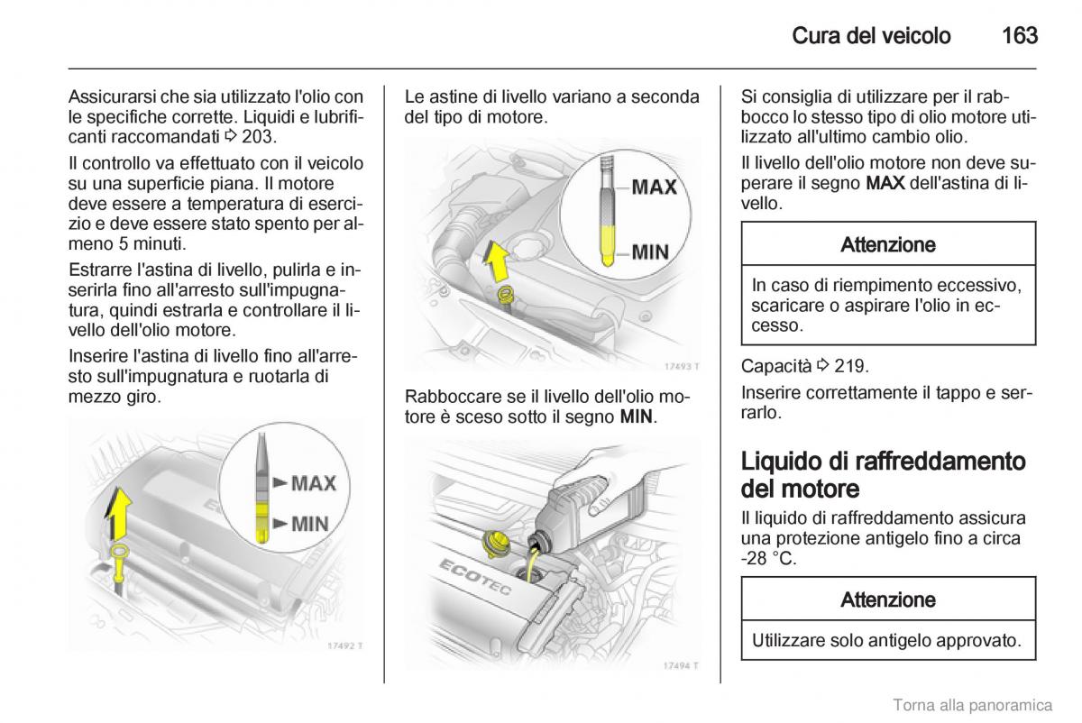 manual  Opel Zafira B manuale del proprietario / page 164