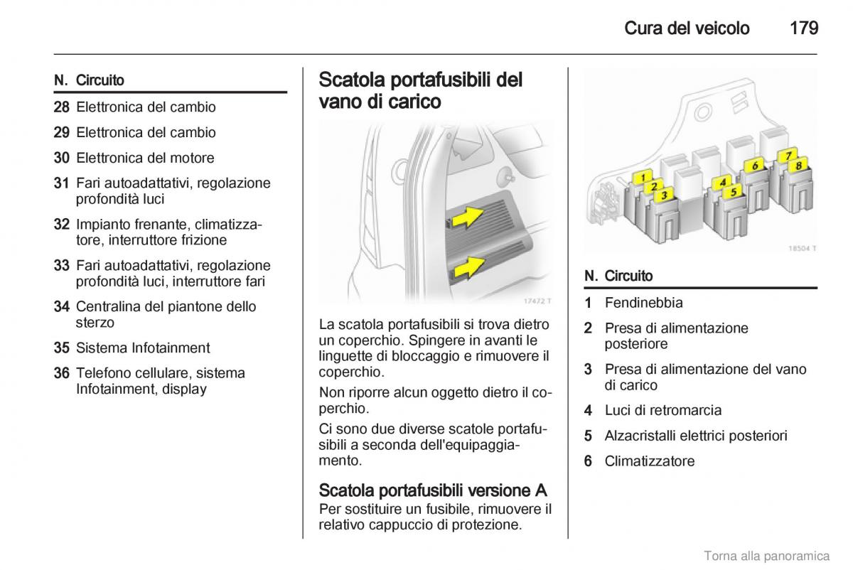 manual  Opel Zafira B manuale del proprietario / page 180