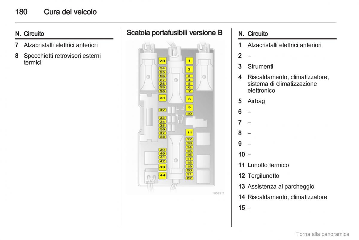 Opel Zafira B manuale del proprietario / page 181