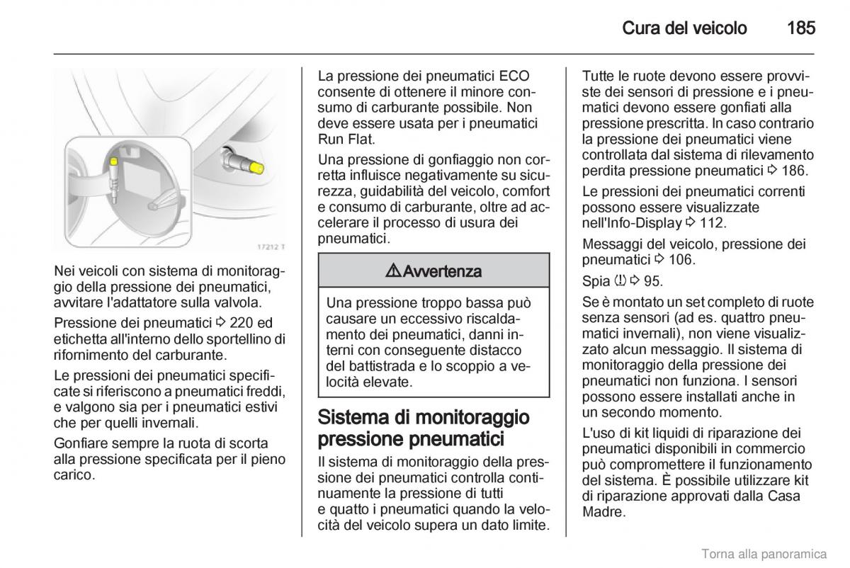 manual  Opel Zafira B manuale del proprietario / page 186