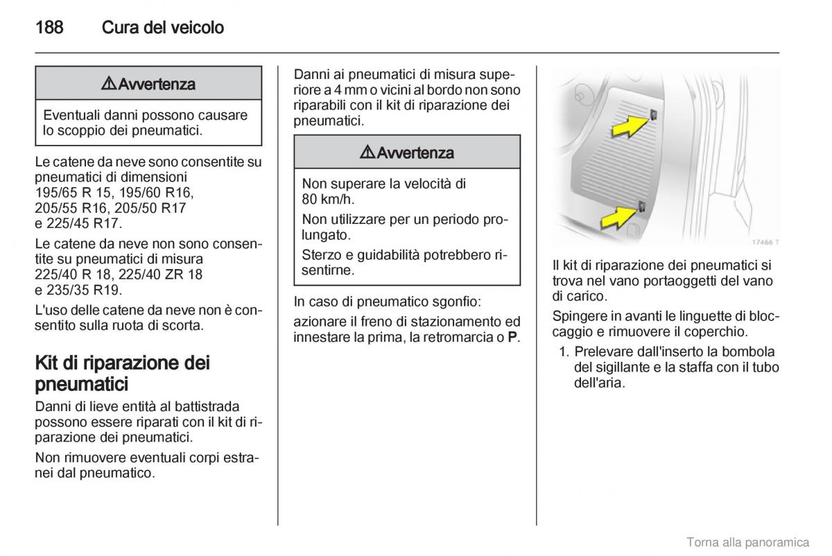 manual  Opel Zafira B manuale del proprietario / page 189