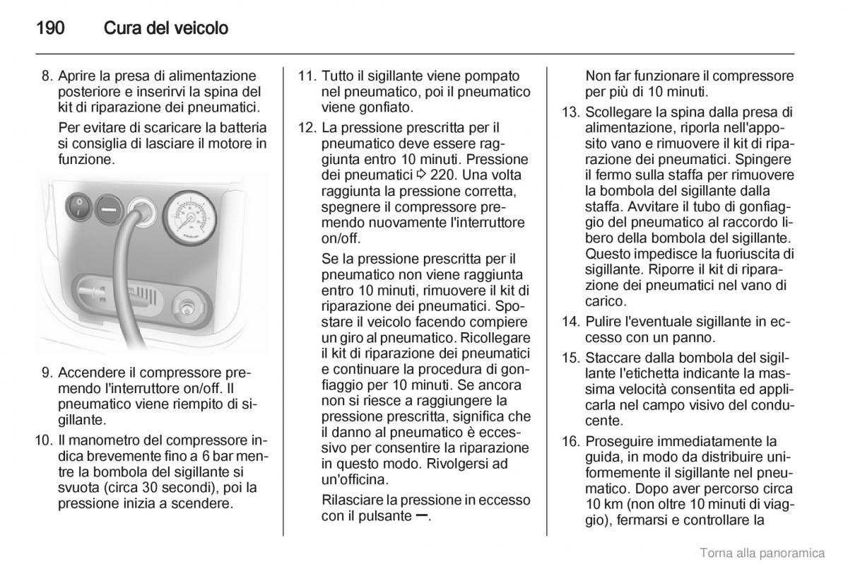 manual  Opel Zafira B manuale del proprietario / page 191