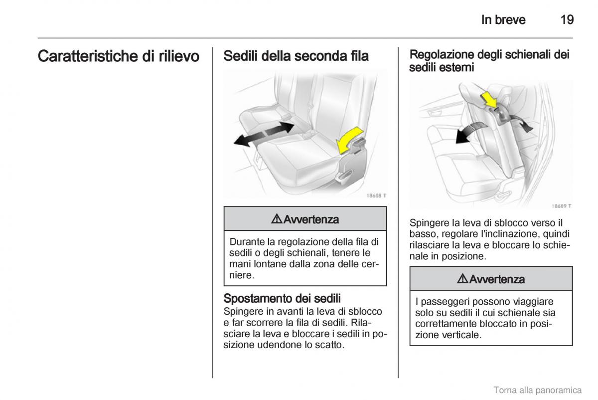 manual  Opel Zafira B manuale del proprietario / page 20