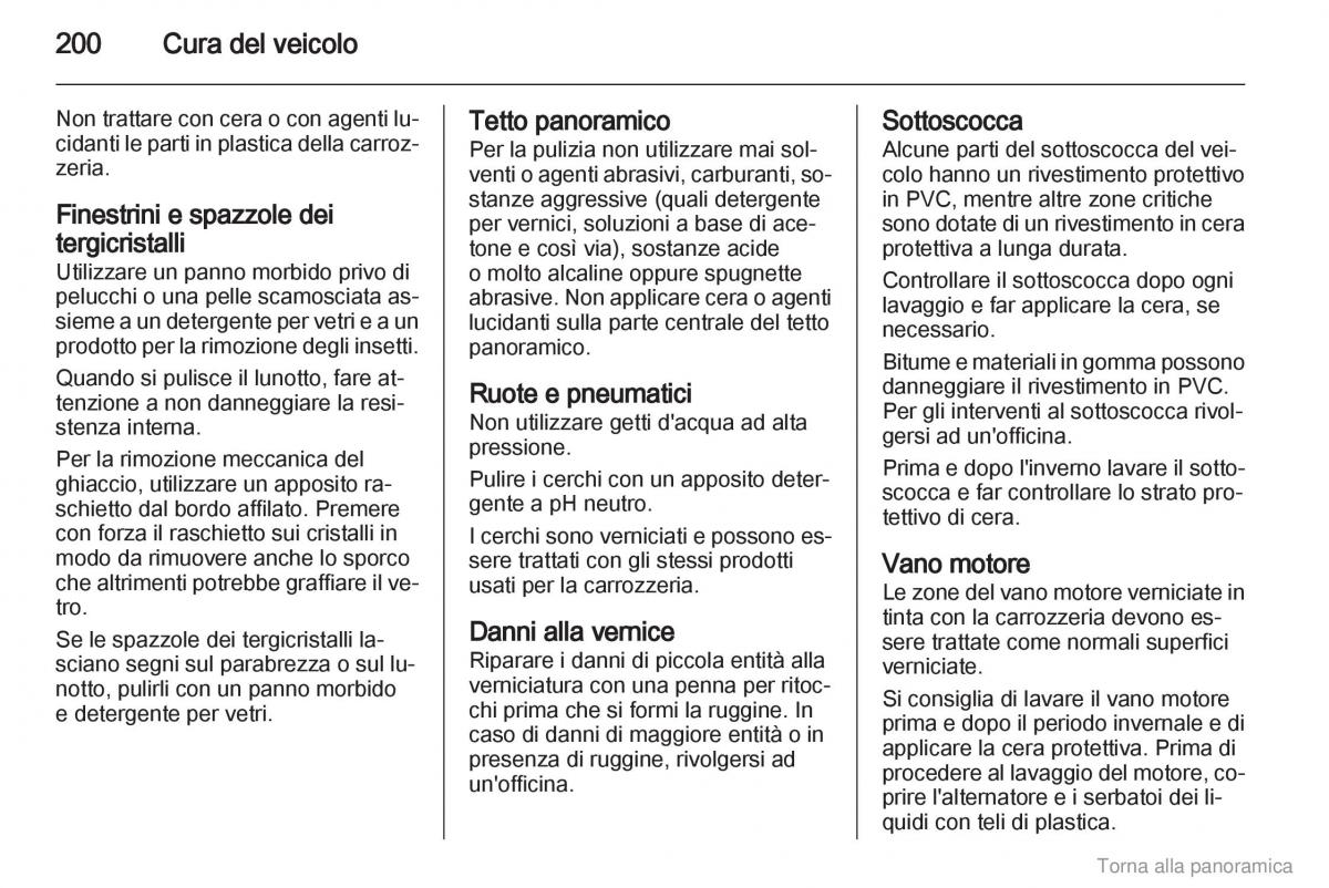 Opel Zafira B manuale del proprietario / page 201