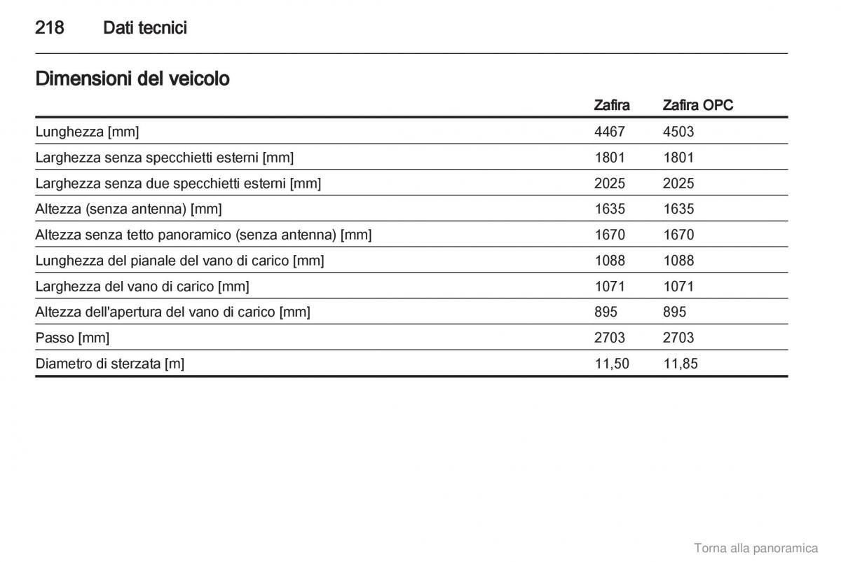 manual  Opel Zafira B manuale del proprietario / page 219