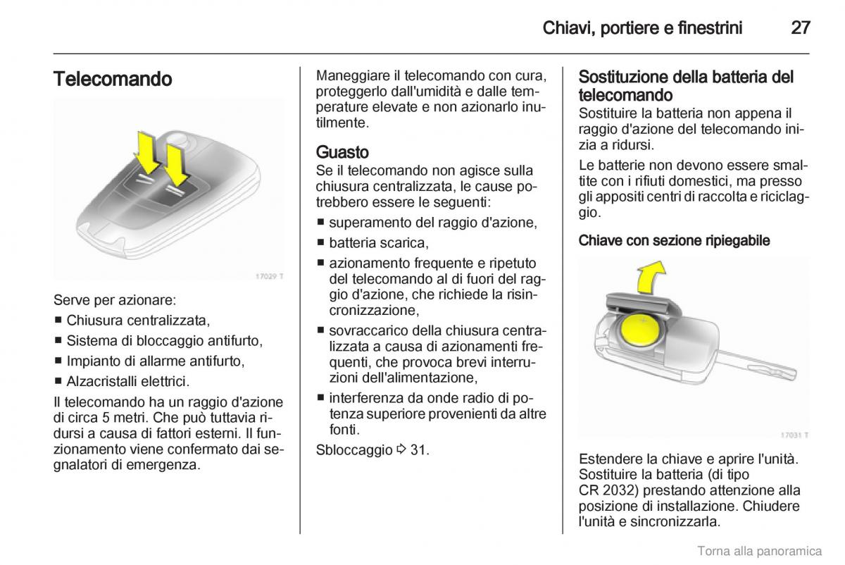 manual  Opel Zafira B manuale del proprietario / page 28