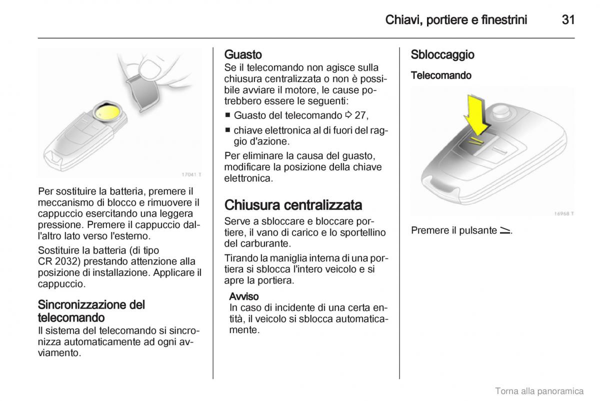 manual  Opel Zafira B manuale del proprietario / page 32