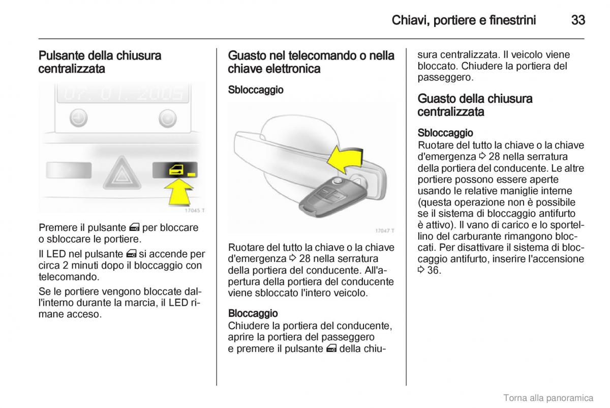 manual  Opel Zafira B manuale del proprietario / page 34