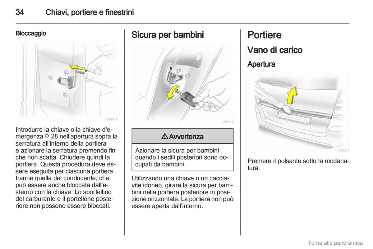 manual  Opel Zafira B manuale del proprietario / page 35