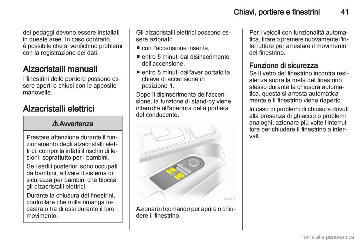 manual  Opel Zafira B manuale del proprietario / page 42