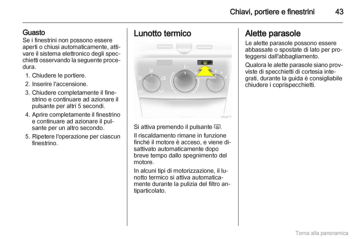 manual  Opel Zafira B manuale del proprietario / page 44