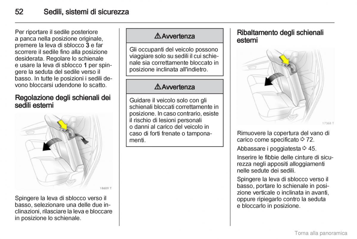 manual  Opel Zafira B manuale del proprietario / page 53