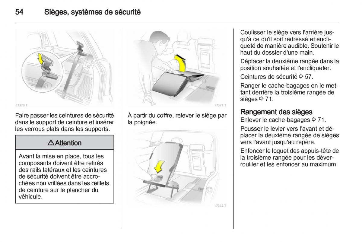 Opel Zafira B manuel du proprietaire / page 56