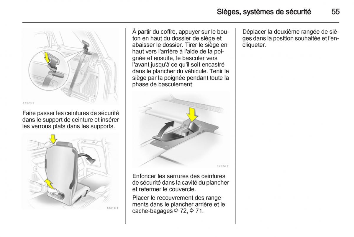 Opel Zafira B manuel du proprietaire / page 57