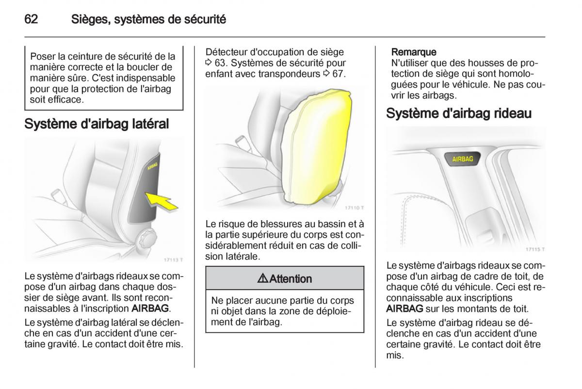 Opel Zafira B manuel du proprietaire / page 64