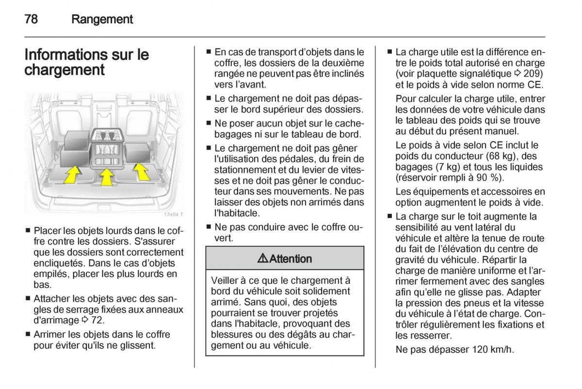 Opel Zafira B manuel du proprietaire / page 80