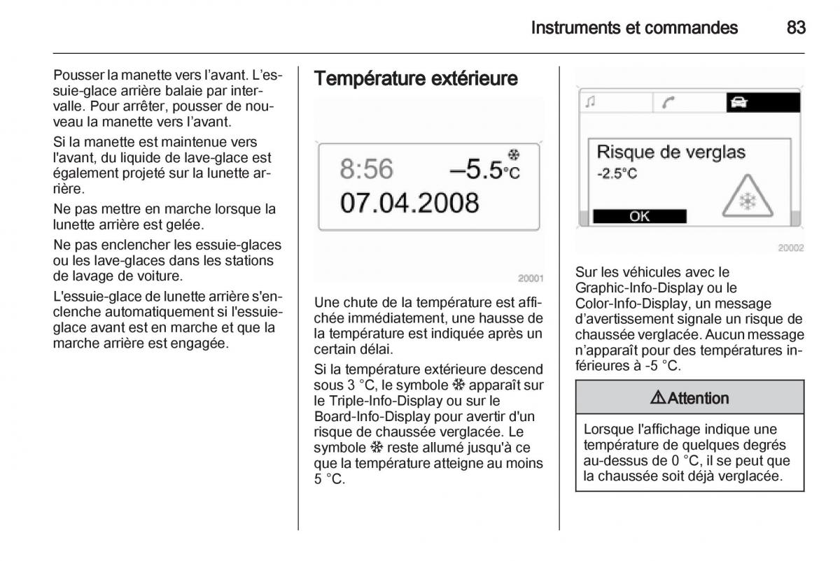 Opel Zafira B manuel du proprietaire / page 85