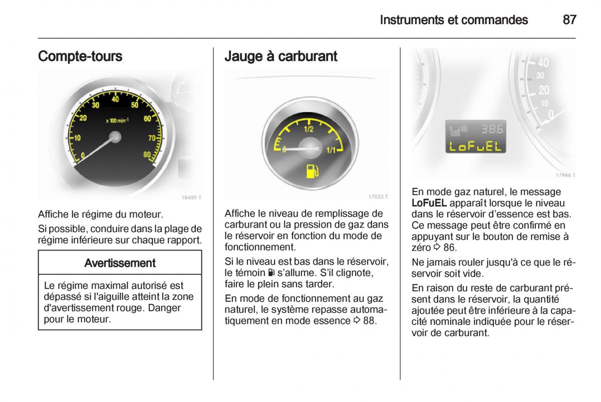 Opel Zafira B manuel du proprietaire / page 89