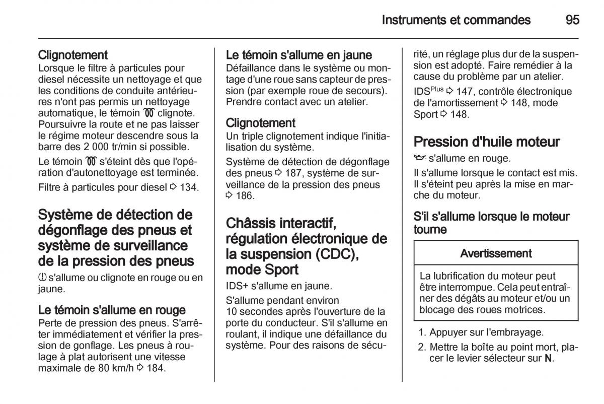 Opel Zafira B manuel du proprietaire / page 97