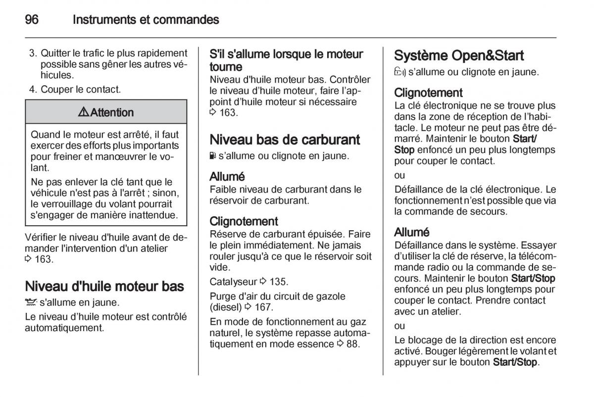 Opel Zafira B manuel du proprietaire / page 98